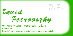 david petrovszky business card