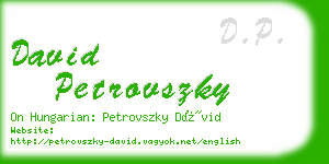 david petrovszky business card
